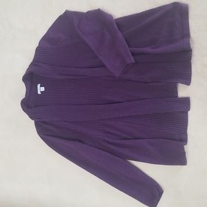 Purple ribbed cardigan